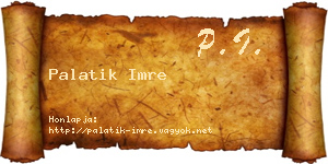 Palatik Imre névjegykártya